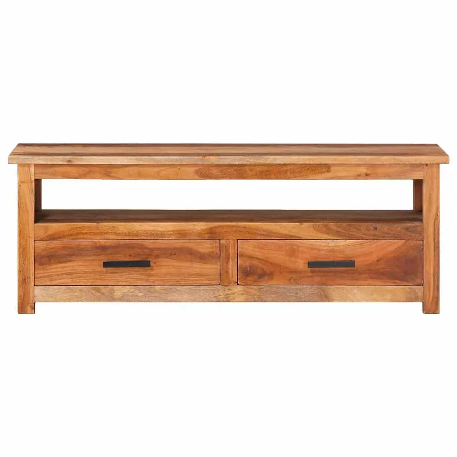 Meuble TV 118x30x40 cm Bois massif - 2