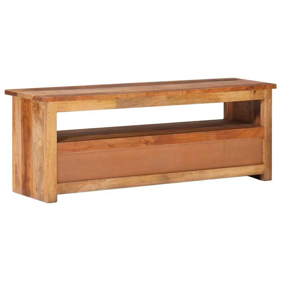 Meuble TV 118x30x40 cm Bois massif - 4