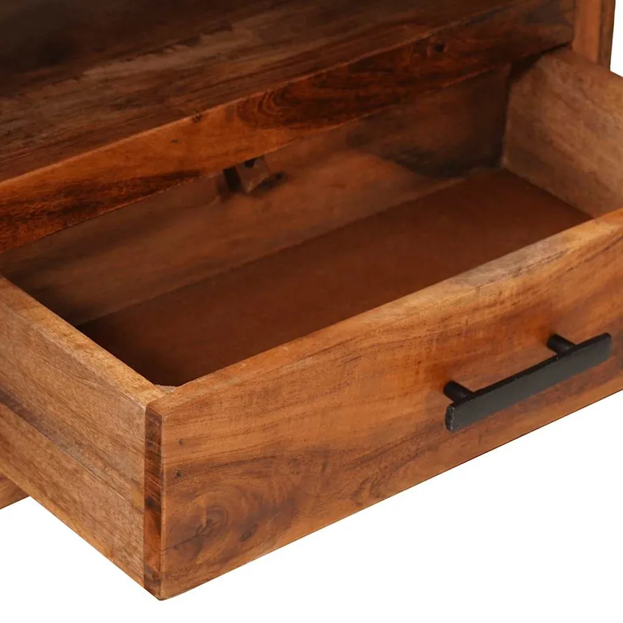 Meuble TV 118x30x40 cm Bois massif - 6