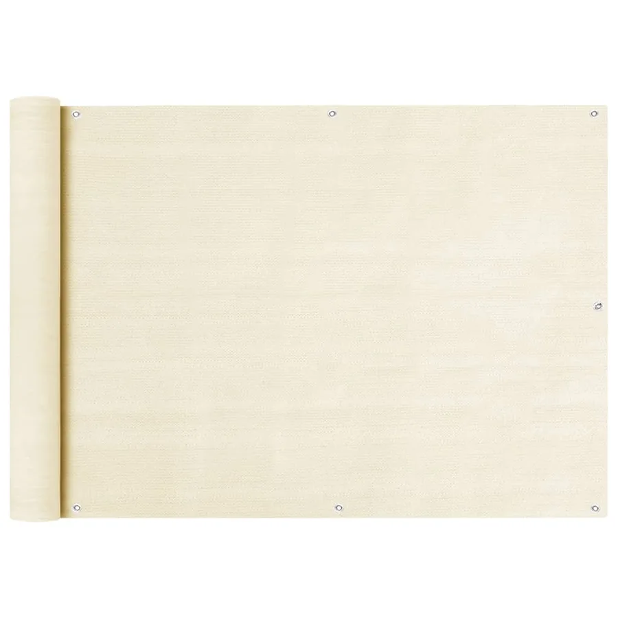 Écran de balcon Crème 75x600 cm PEHD