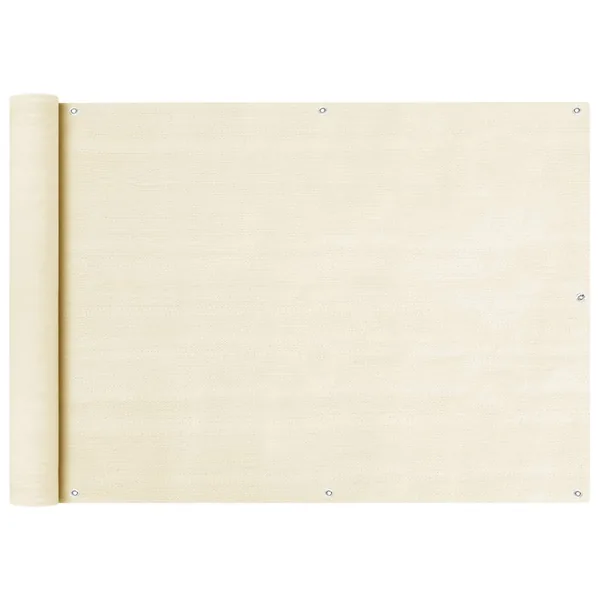 Écran de balcon Crème 75x600 cm PEHD