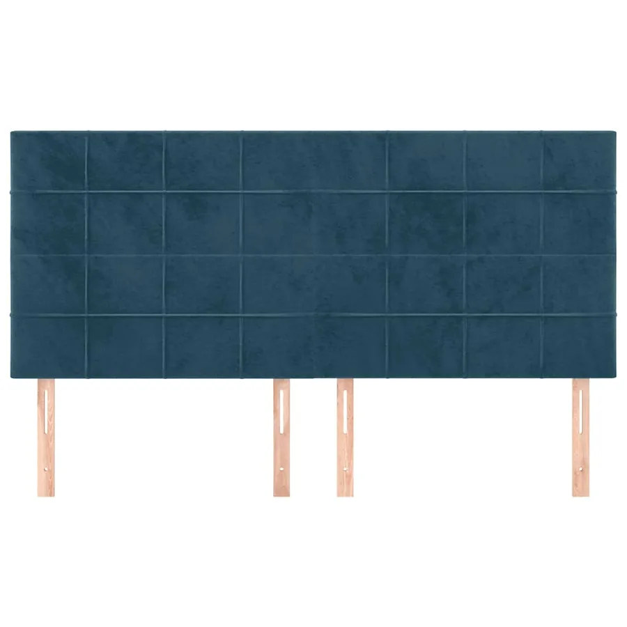 Tête de lit Bleu foncé 200 x 5 x 118/128 cm Velours - 3