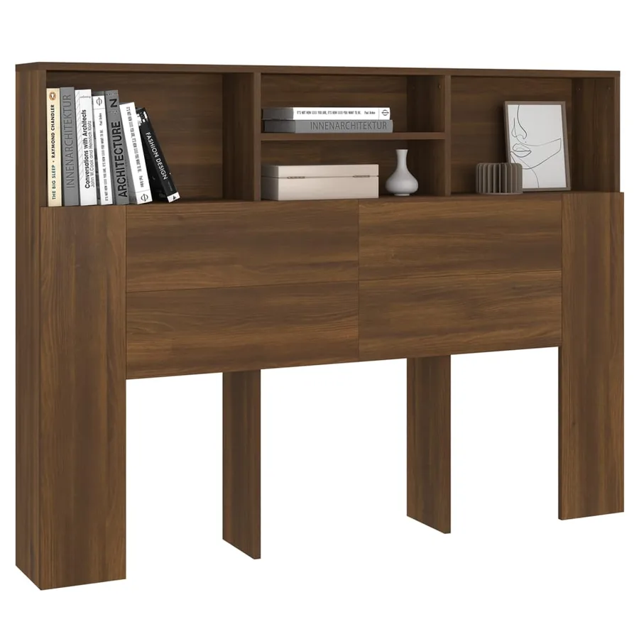 Armoire de tête de lit Chêne marron 140x19x103,5 cm - 4