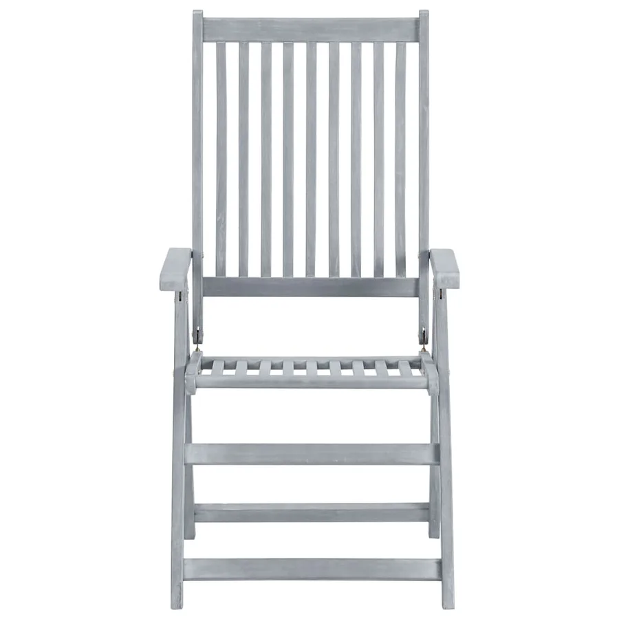 Chaises inclinables de jardin lot de 6 et coussins Bois acacia - 4