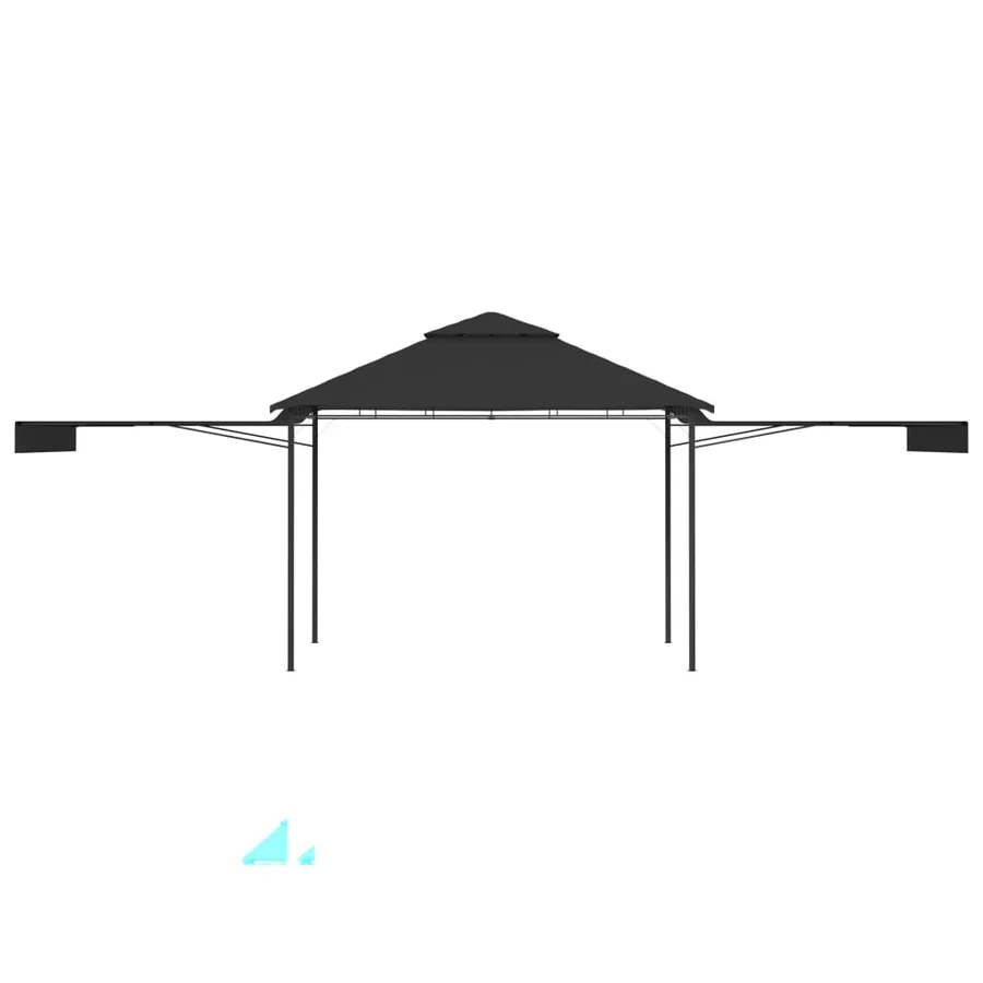 Belvédère et double toits étentus 3x3x2,75 m Anthracite 180g/m² - 4