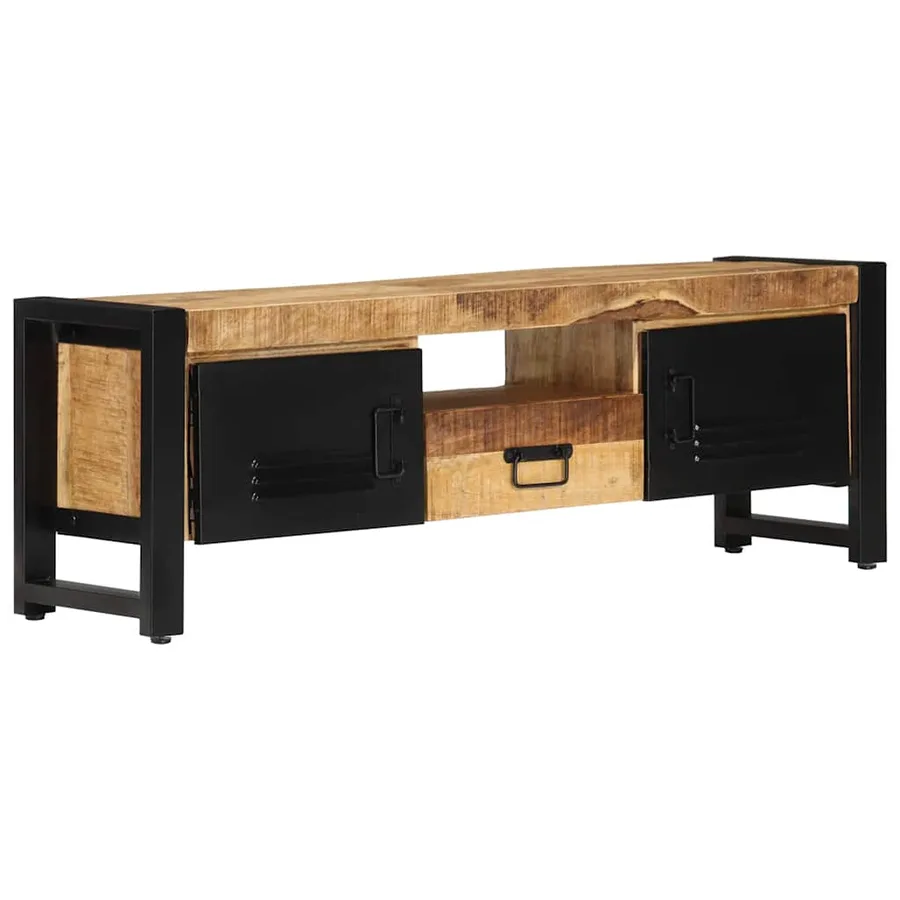 Meuble TV 120x30x40 cm Bois massif de manguier - 10
