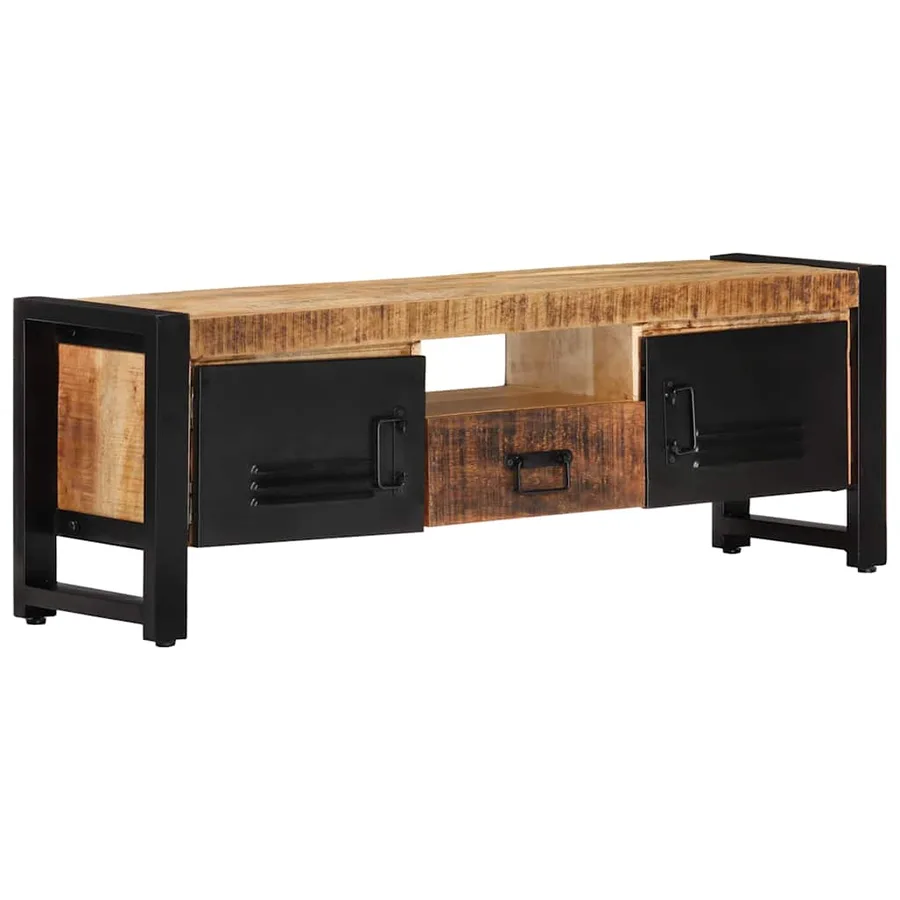 Meuble TV 120x30x40 cm Bois massif de manguier - 11