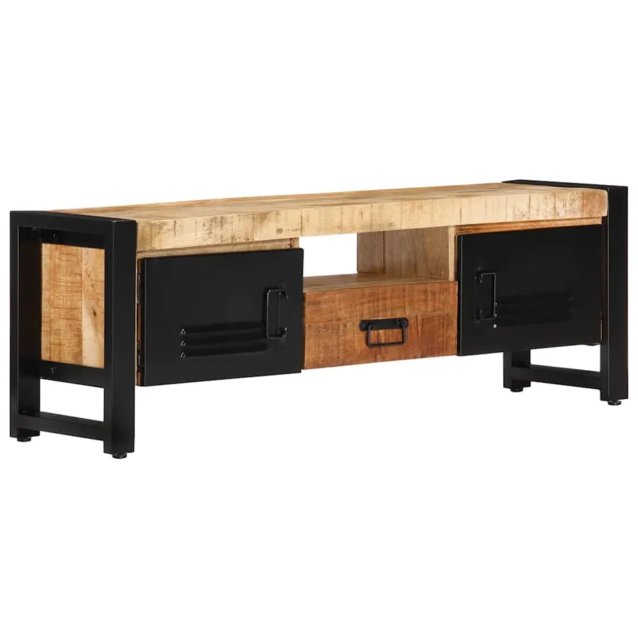 Meuble TV 120x30x40 cm Bois massif de manguier - 12