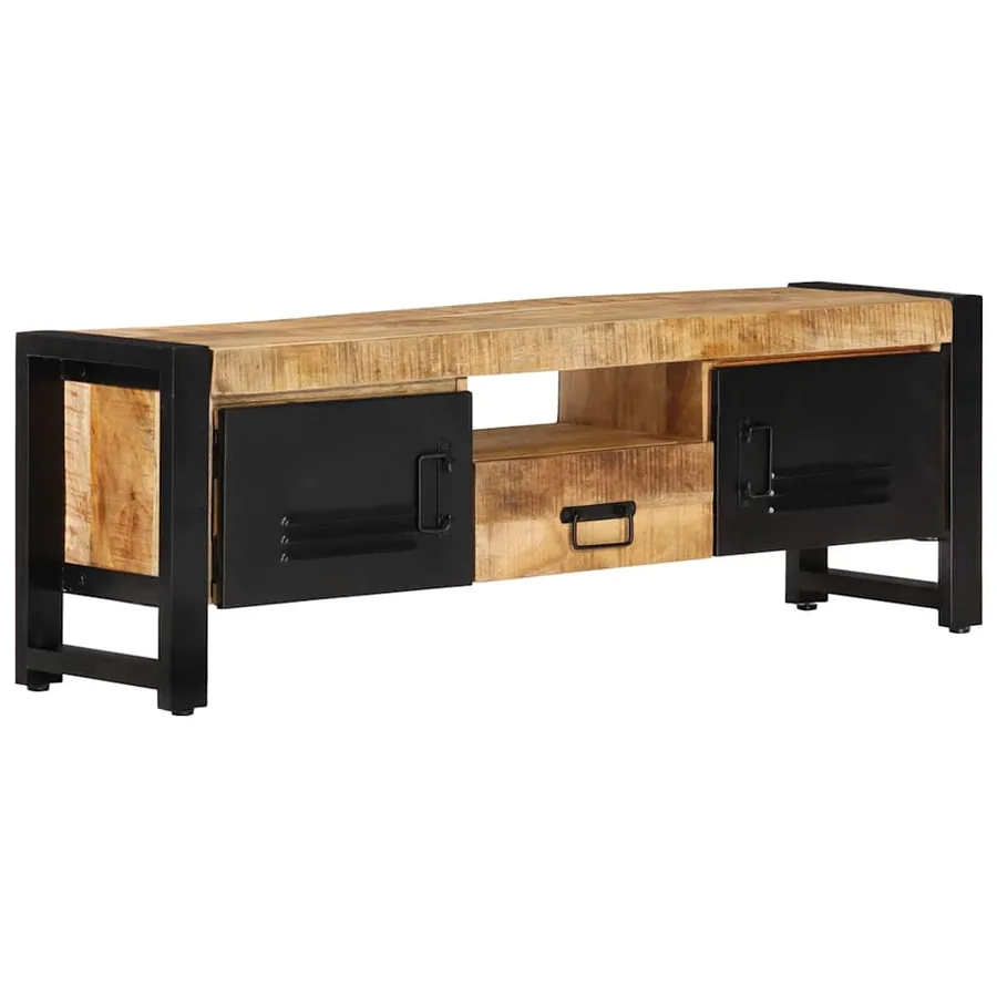 Meuble TV 120x30x40 cm Bois massif de manguier - 13