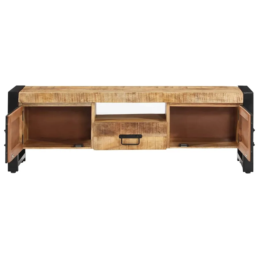 Meuble TV 120x30x40 cm Bois massif de manguier - 4