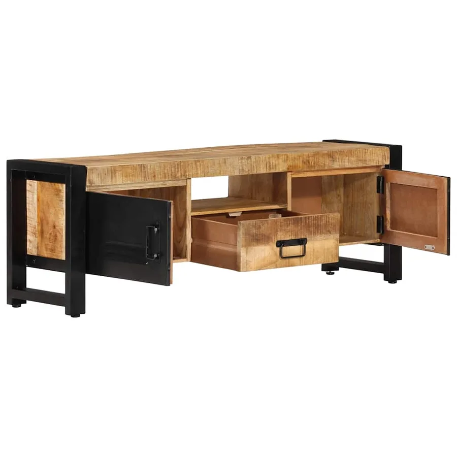Meuble TV 120x30x40 cm Bois massif de manguier - 5