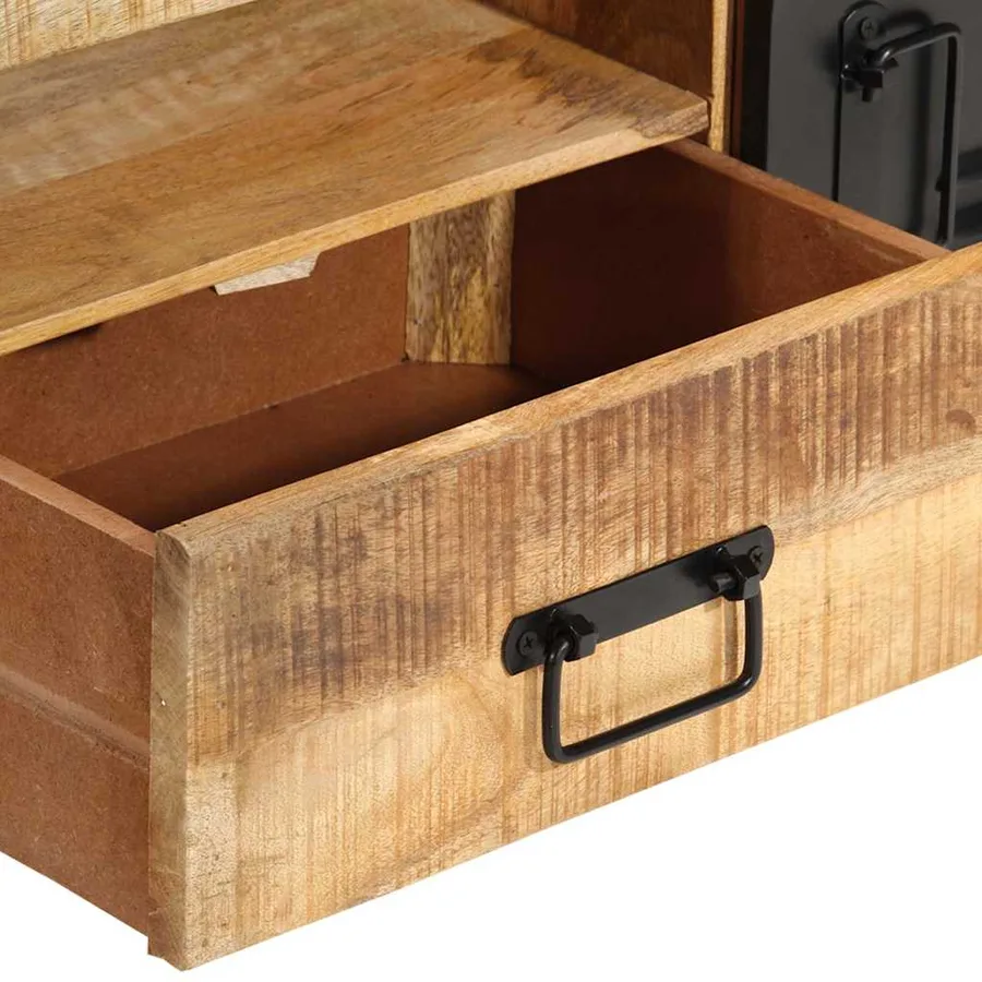 Meuble TV 120x30x40 cm Bois massif de manguier - 8