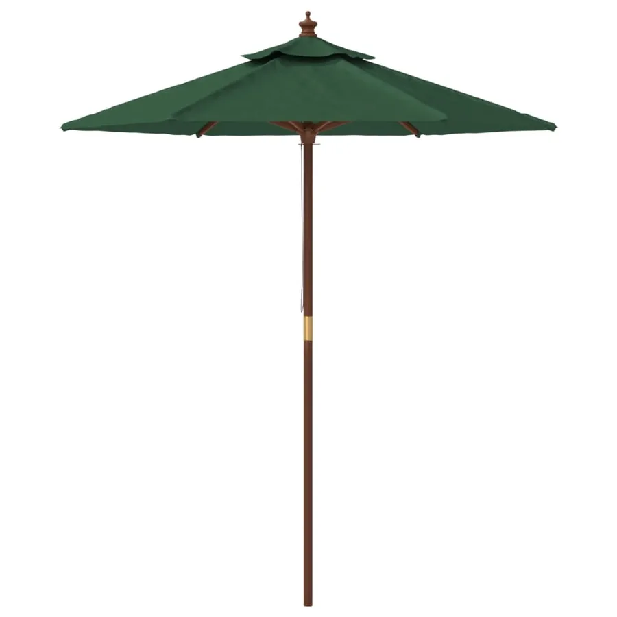 Parasol de jardin avec mât en bois vert 196x231 cm - 4