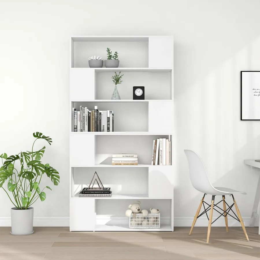 Bibliothèque/Séparateur de pièce Blanc 100x24x188 cm - 3