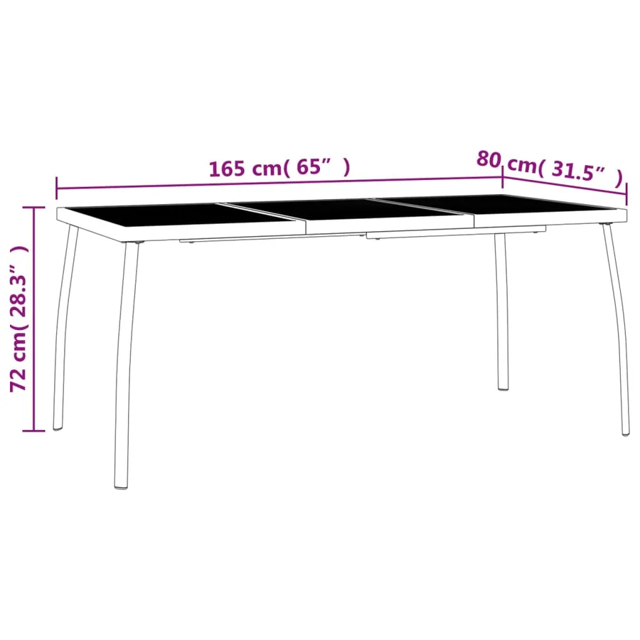 Ensemble à manger de jardin 7 pcs anthracite acier - 10