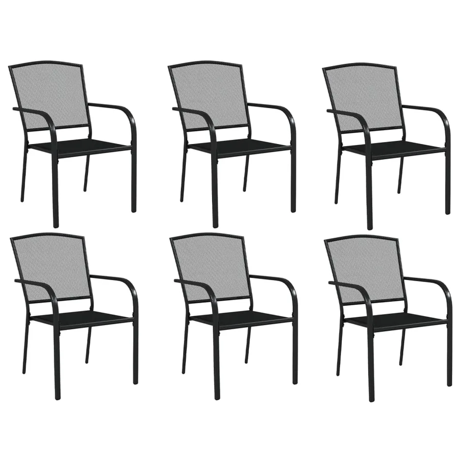 Ensemble à manger de jardin 7 pcs anthracite acier - 4