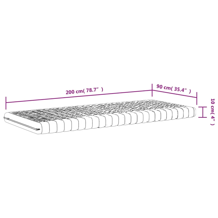 Matelas en mousse 2 pcs blanc 90x200 cm 7 zones dureté 20 ILD - 10