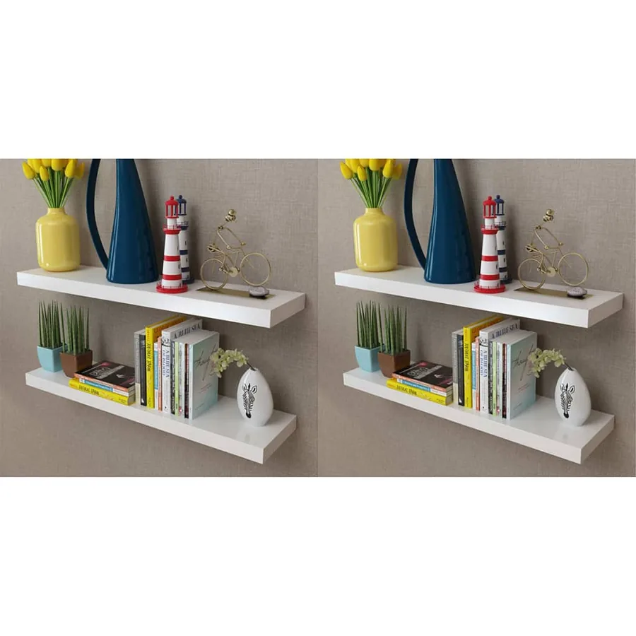 Étagères murales 4 pcs Blanc 80 cm
