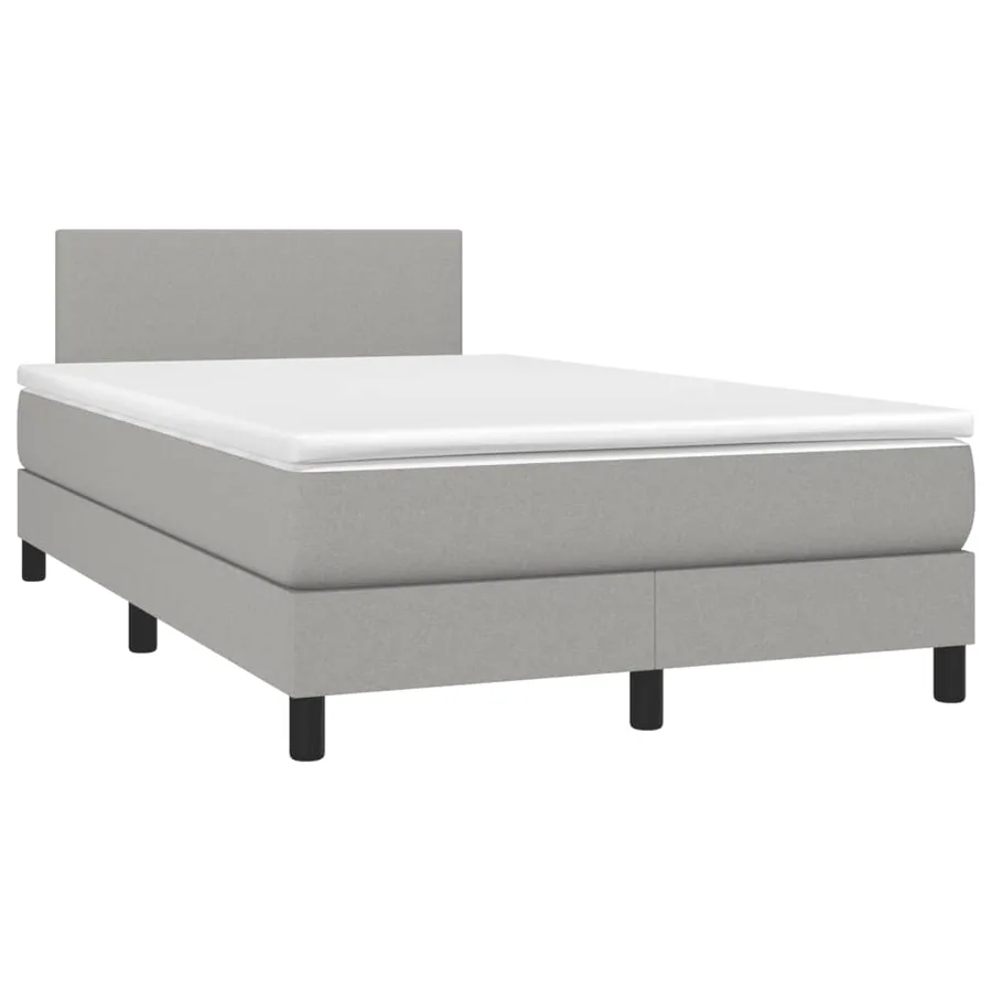 Sommier à lattes de lit matelas LED Gris clair 120x200 cm Tissu - 3