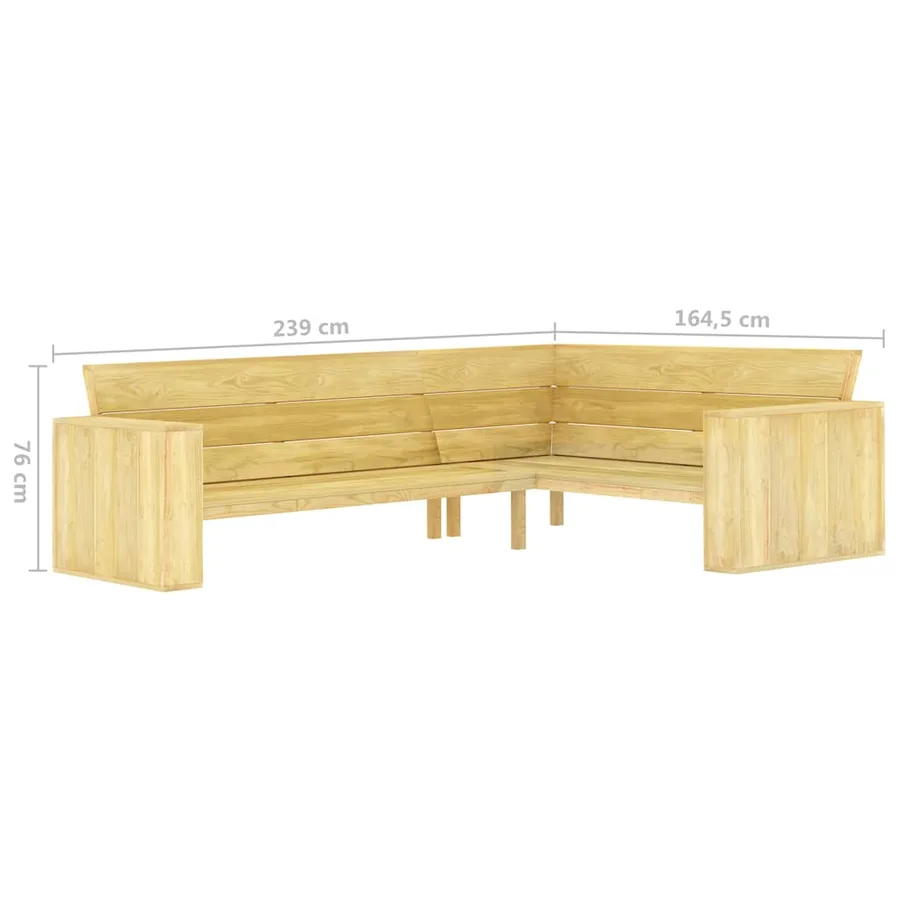 Salon de jardin 2 pcs Bois de pin imprégné - 11