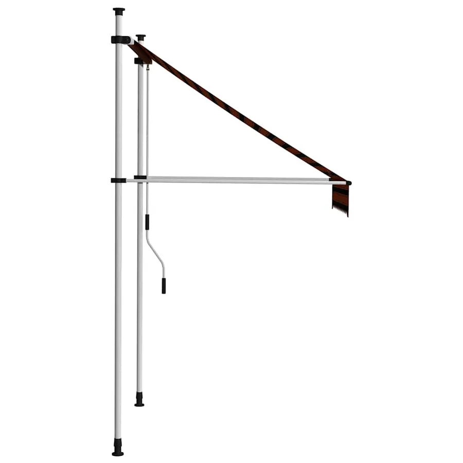 Auvent manuel rétractable 100 cm Orange et marron - 3