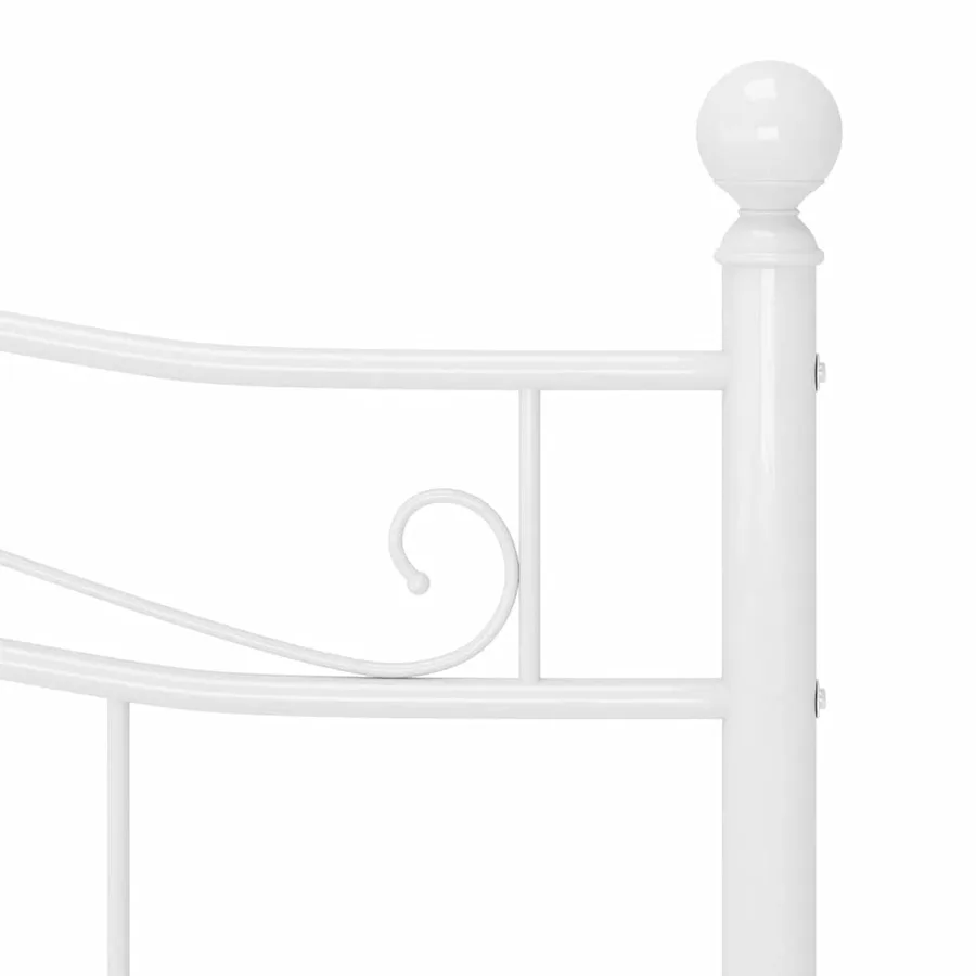 Cadre de lit sans matelas blanc métal 140x200 cm - 6