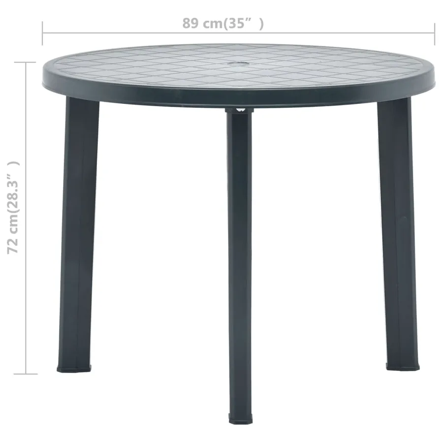 Table de jardin Vert 89 cm Plastique - 6