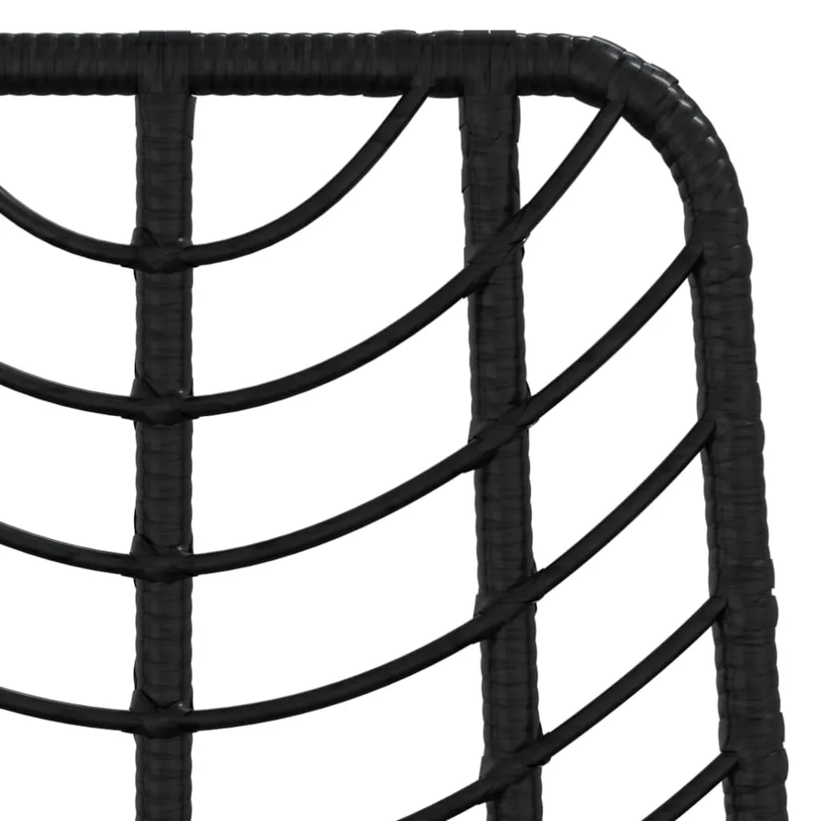 Tabourets de bar lot de 2 Noir Résine tressée et acier - 6