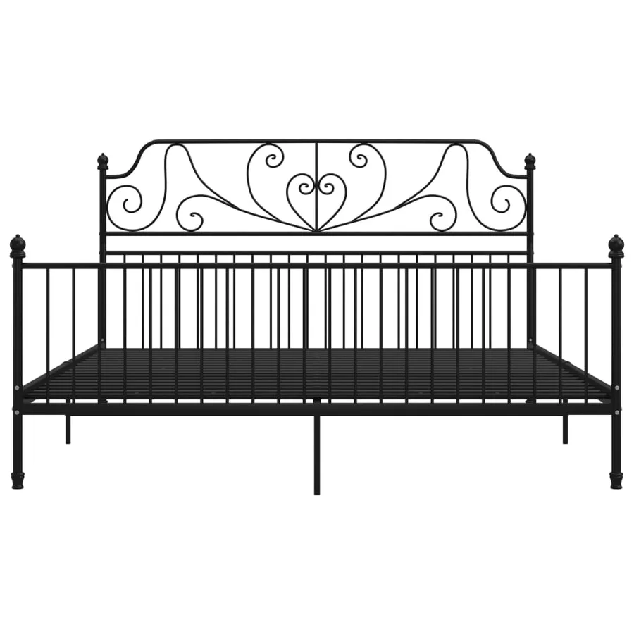 Cadre de lit sans matelas noir métal 180x200 cm - 3