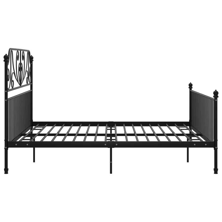 Cadre de lit sans matelas noir métal 180x200 cm - 4