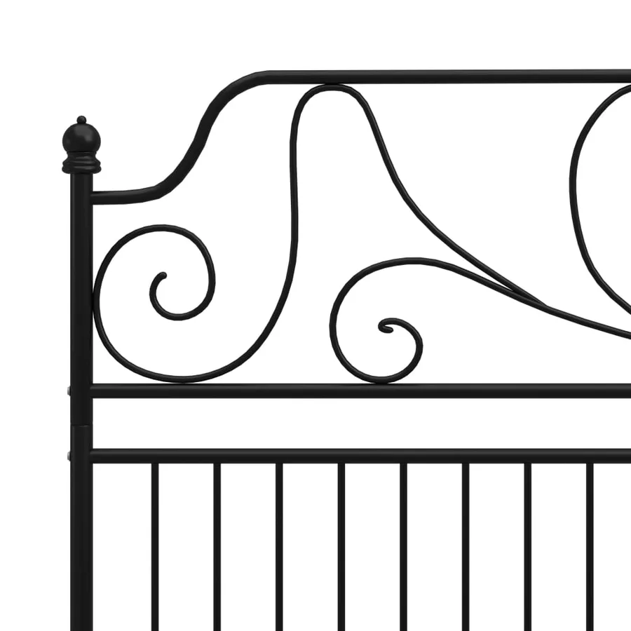 Cadre de lit sans matelas noir métal 180x200 cm - 5