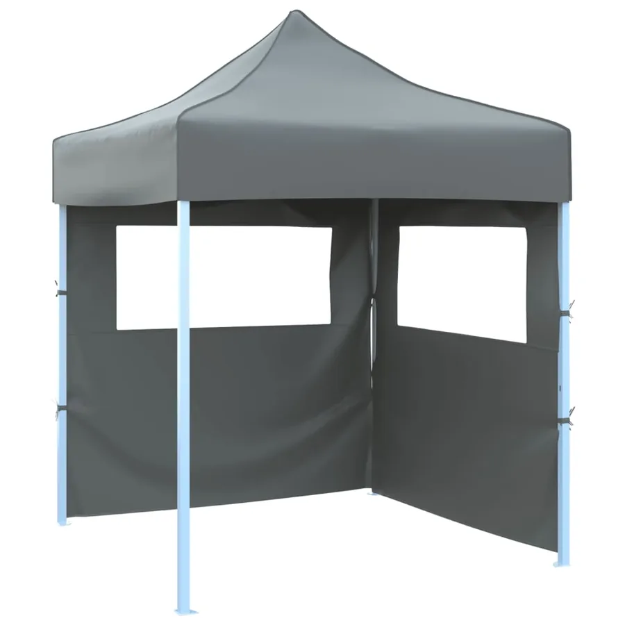 Tente de réception pliable avec 2 parois 2x2 m Acier Anthracite