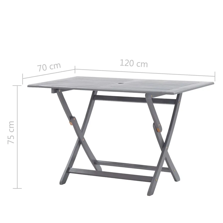 Ensemble à manger de jardin 7 pcs Bois d'acacia massif Gris - 18