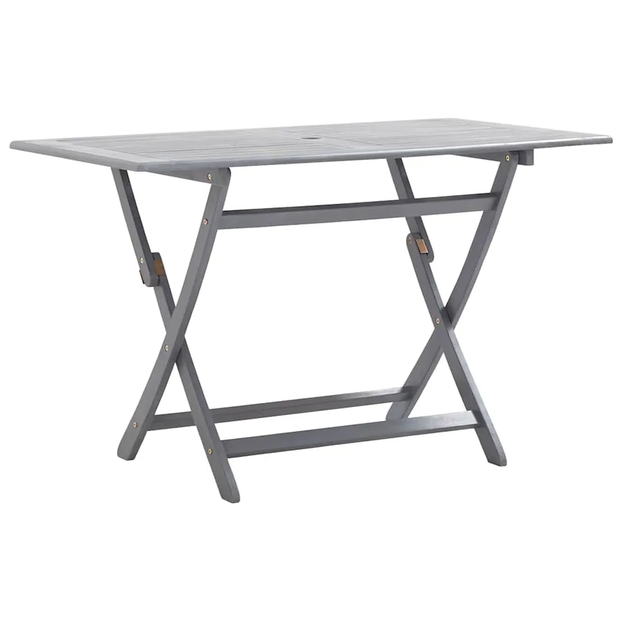 Ensemble à manger de jardin 7 pcs Bois d'acacia massif Gris - 2