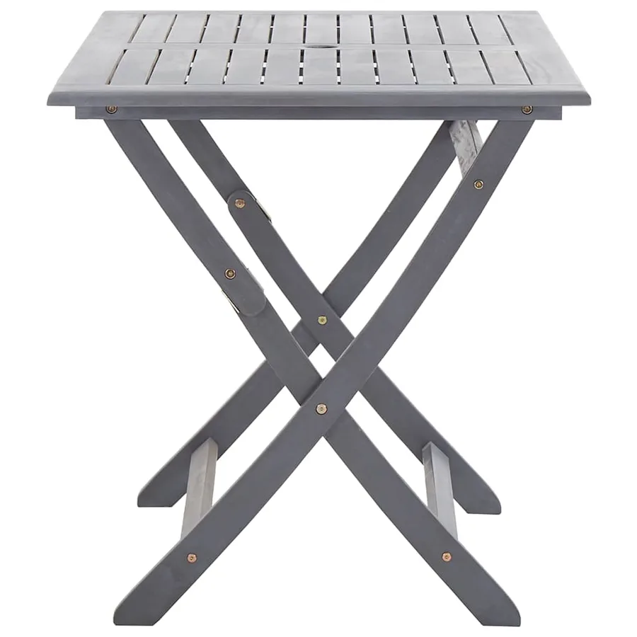 Ensemble à manger de jardin 7 pcs Bois d'acacia massif Gris - 4