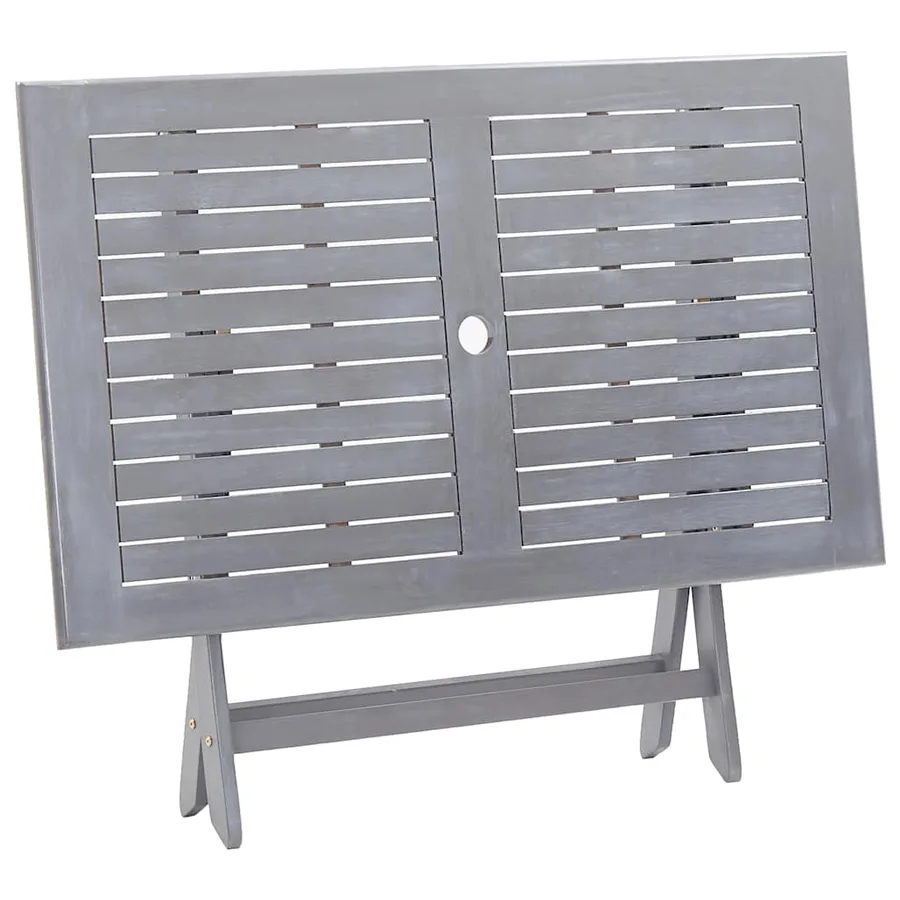 Ensemble à manger de jardin 7 pcs Bois d'acacia massif Gris - 5