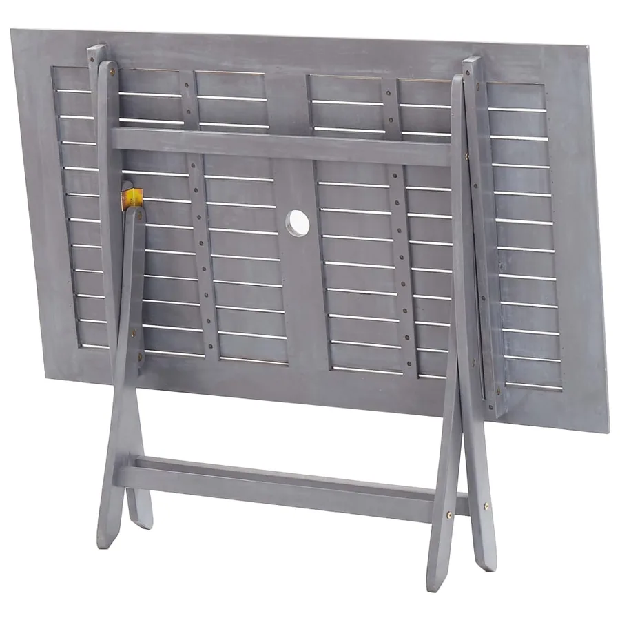Ensemble à manger de jardin 7 pcs Bois d'acacia massif Gris - 6
