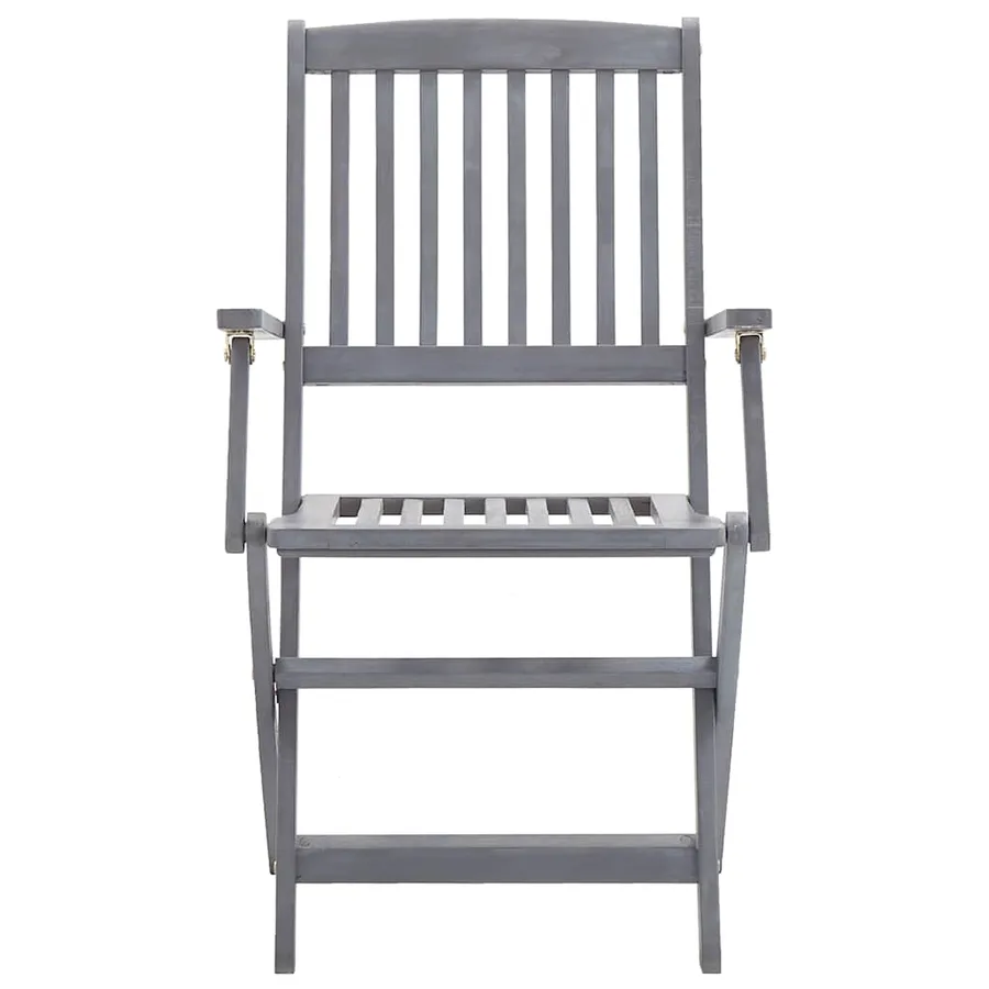 Ensemble à manger de jardin 7 pcs Bois d'acacia massif Gris - 9
