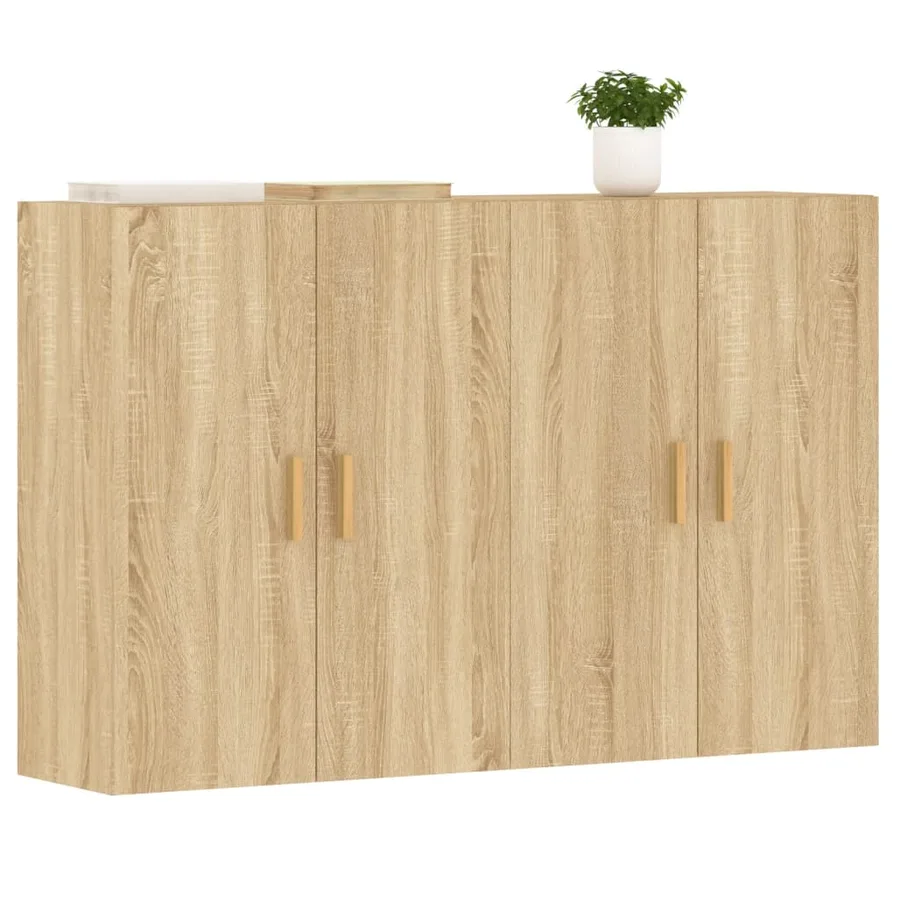 Armoires murales 2 pcs chêne sonoma bois d'ingénierie - 3