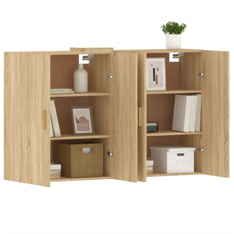 Armoires murales 2 pcs chêne sonoma bois d'ingénierie - 4