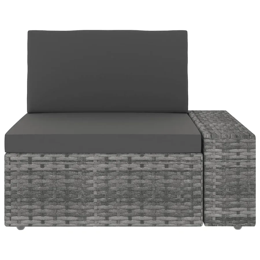 Salon de jardin 7 pcs avec coussins Gris Résine tressée - 7