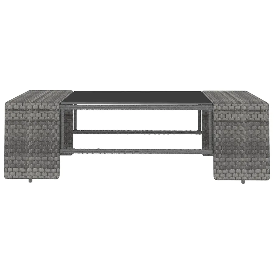 Salon de jardin 5 pcs avec coussins Gris Résine tressée - 11