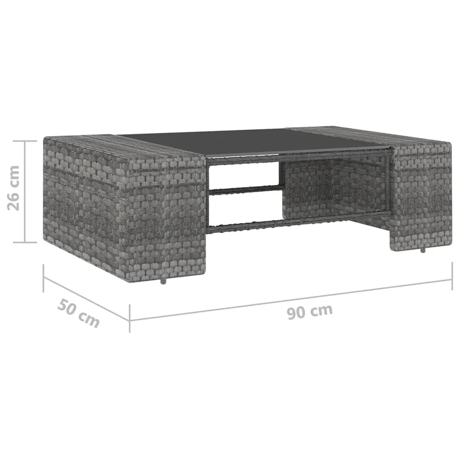 Salon de jardin 5 pcs avec coussins Gris Résine tressée - 16