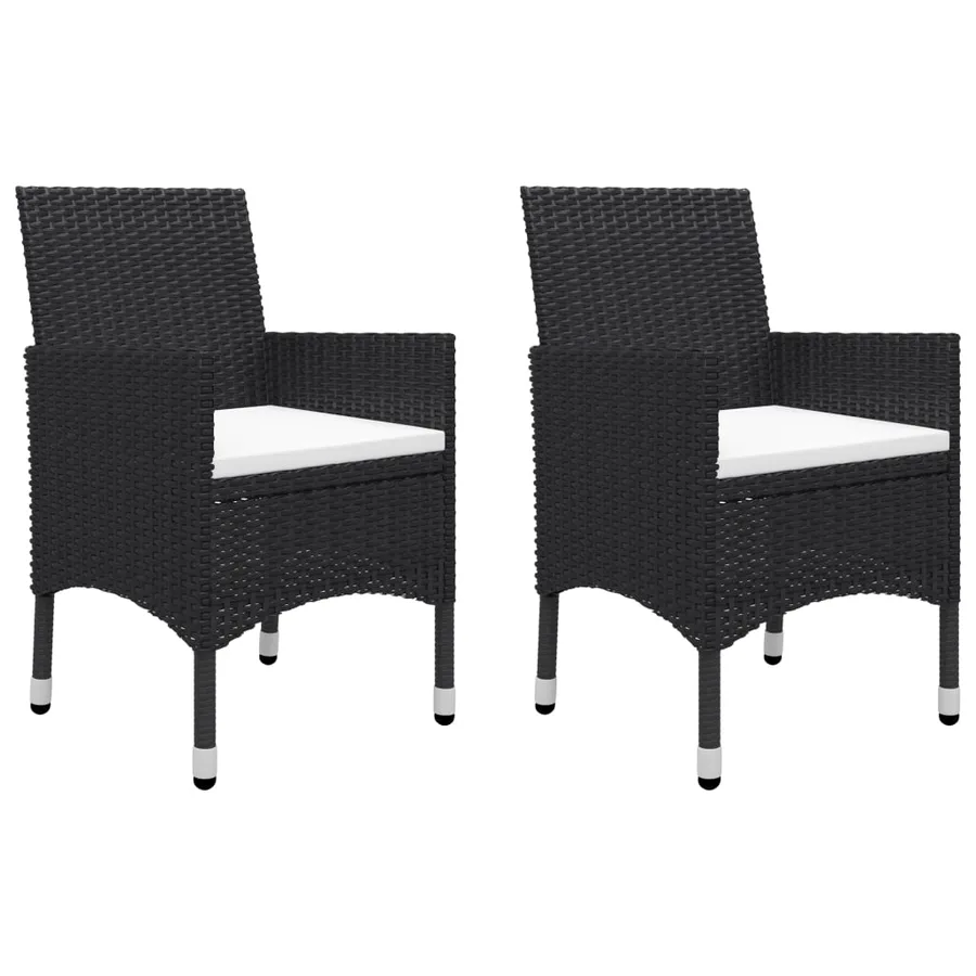 Ensemble à manger de jardin 3 pcs Noir - 2