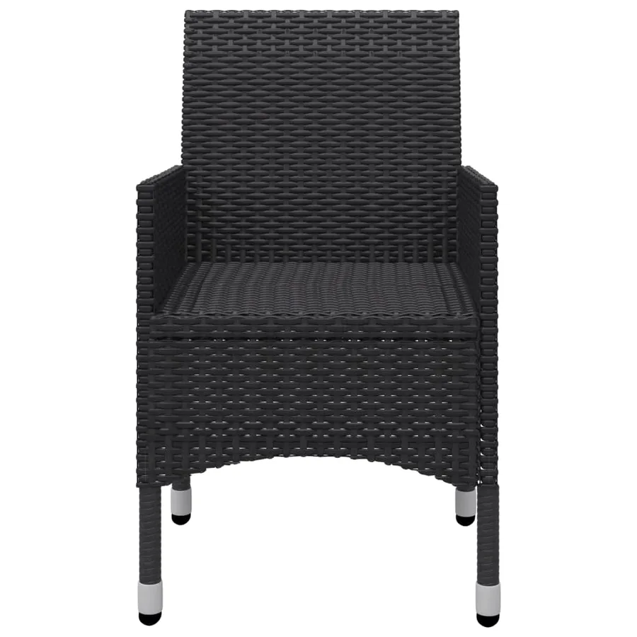 Ensemble à manger de jardin 3 pcs Noir - 5