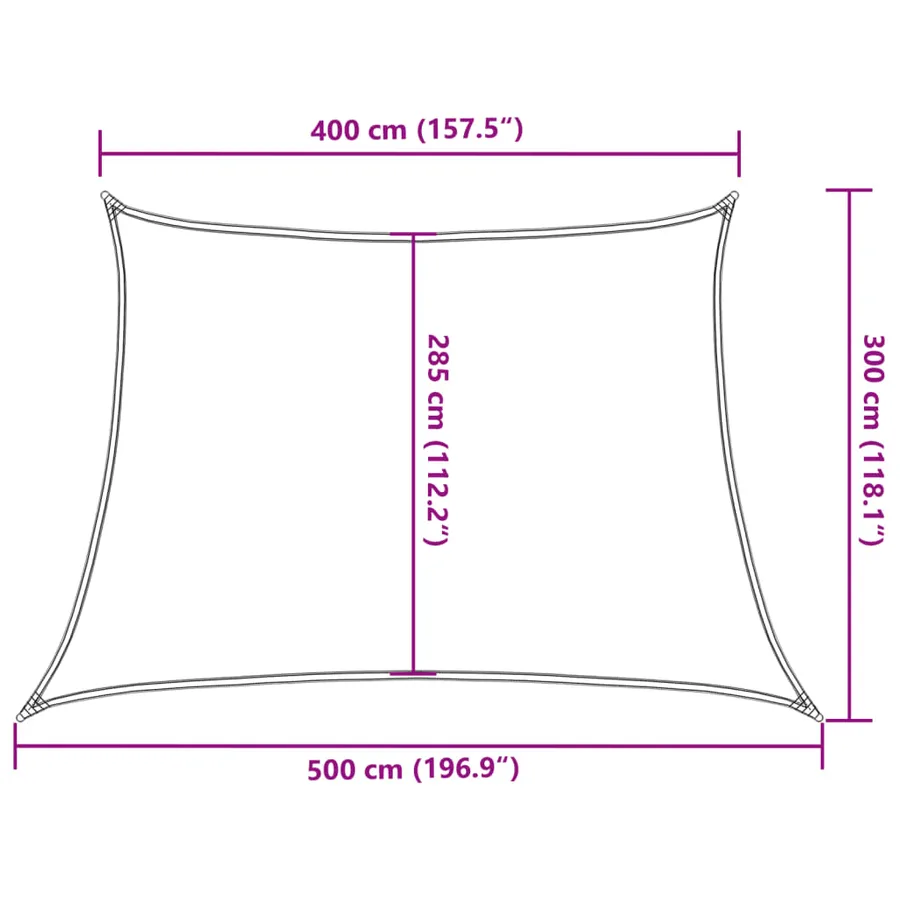Voile d'ombrage 160 g/m² Marron 4/5x3 m PEHD - 10