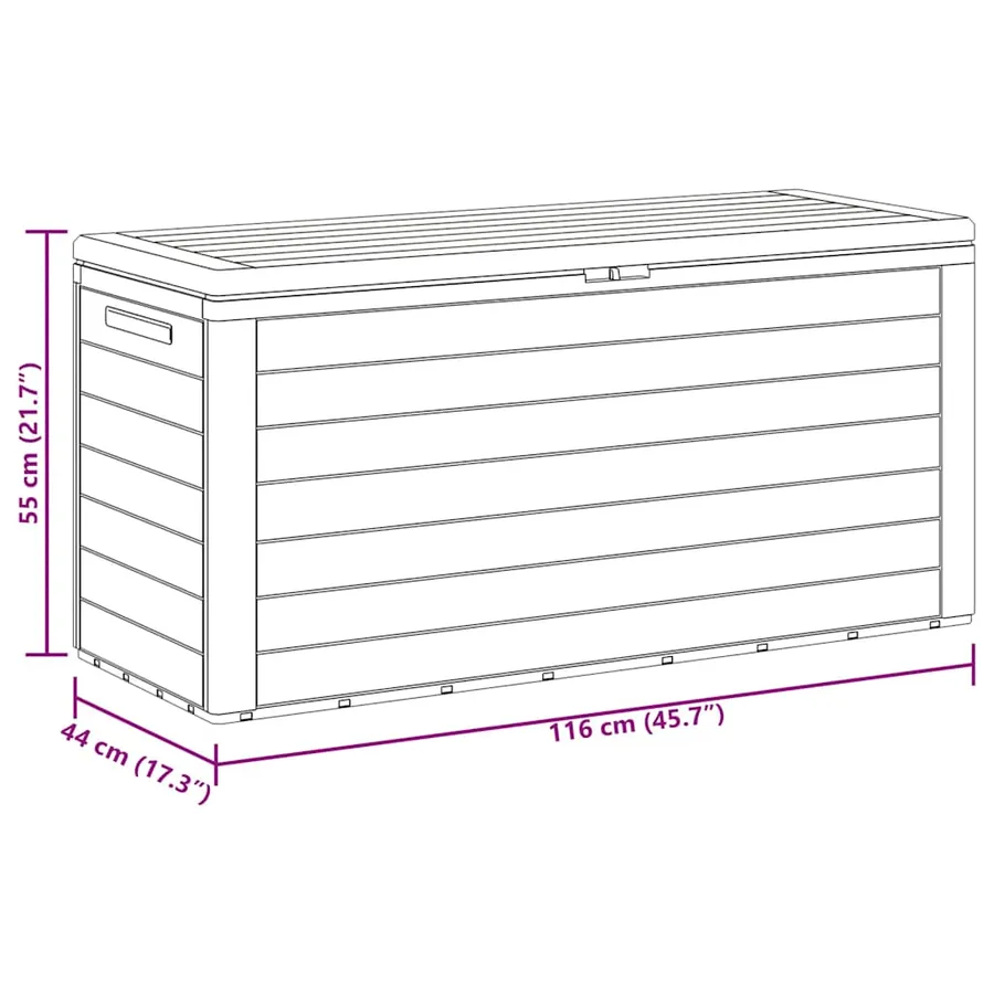 Boîte de rangement de jardin Marron 78x44x55 cm - 8
