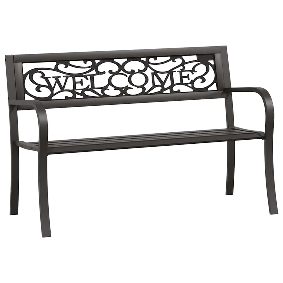 Banc de jardin 125 cm Acier Noir - 2
