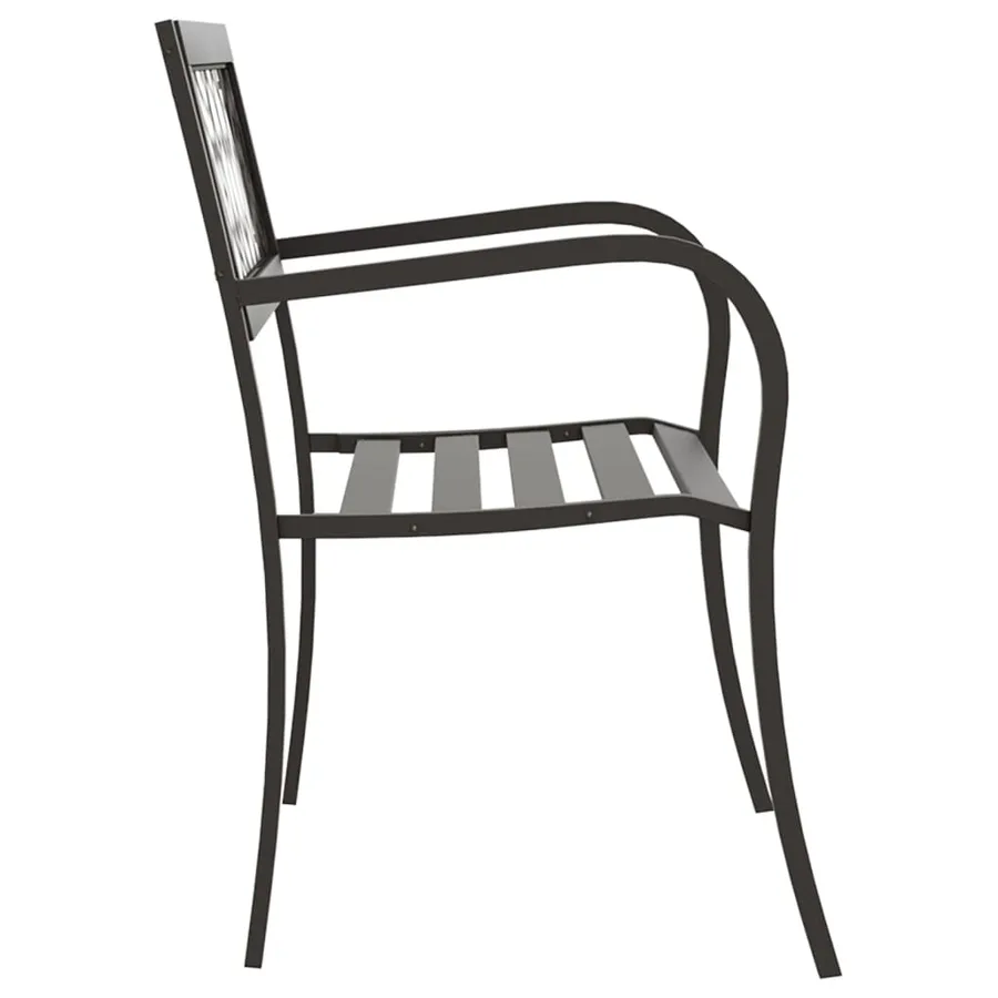 Banc de jardin 125 cm Acier Noir - 4