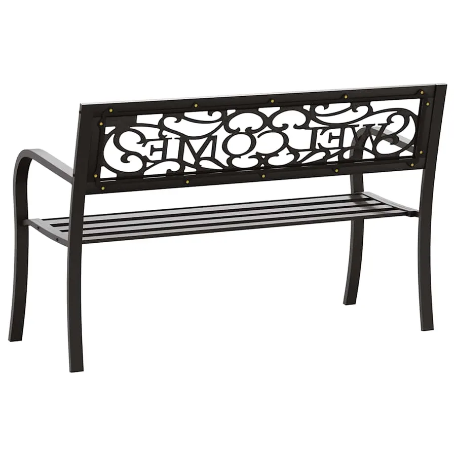 Banc de jardin 125 cm Acier Noir - 5